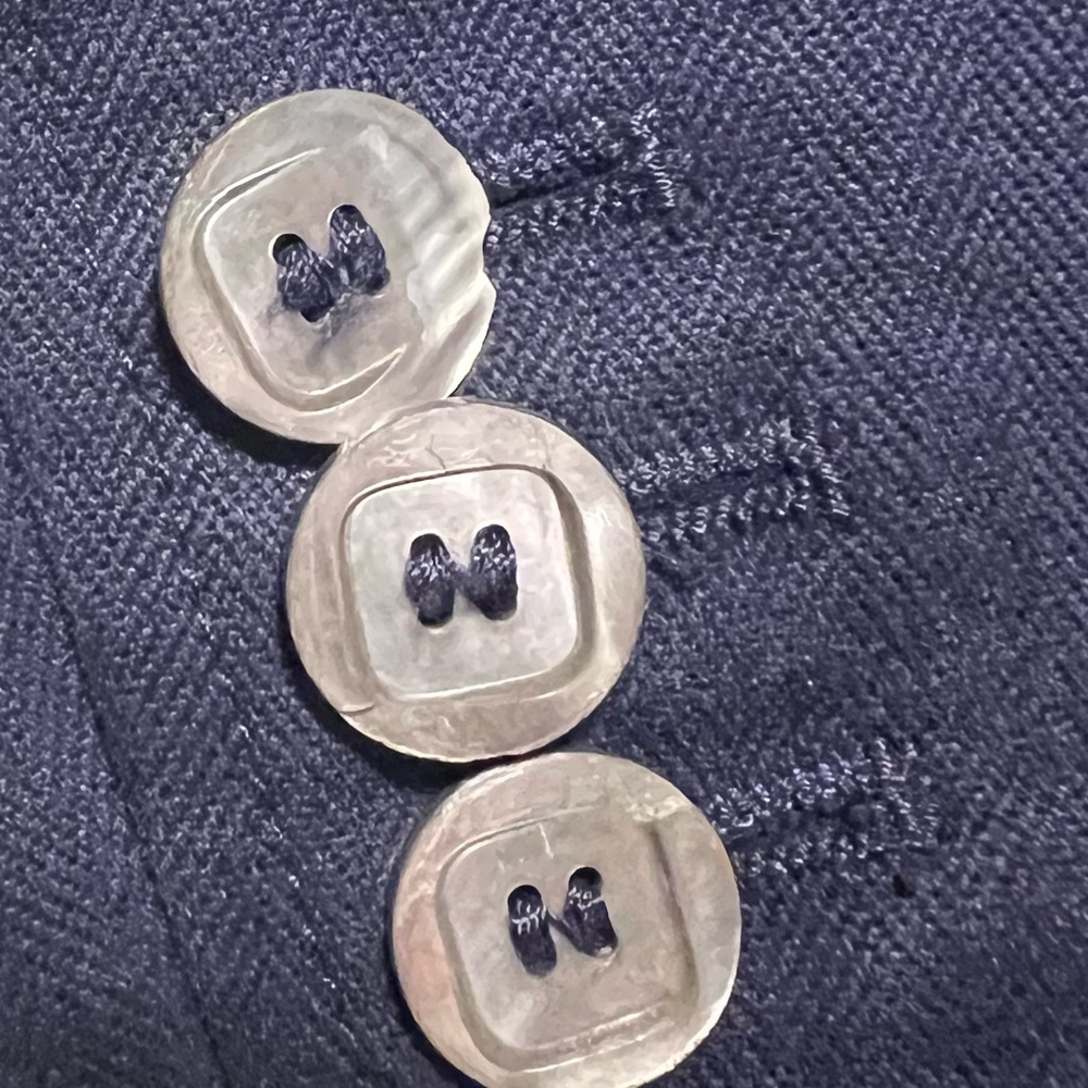 A.P.C. Canvas Navy Cotton Blazer Coat Pearl-like Two Buttons Classic Size Medium - Picture 10 of 10